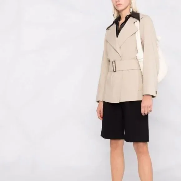 🎀SSENSE NEW Vince. Belted linen blend jacket x-large beige women’s - Picture 2 of 12